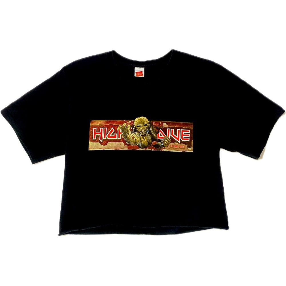 Iron Maiden Pinball High Dive Bar Shirt Cropped